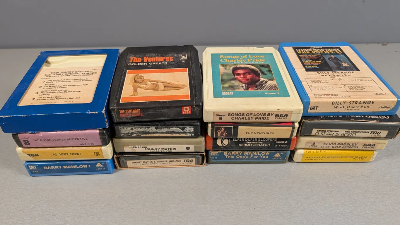 Vintage Assorted Artist 8-Track Tape Collection (16 Tapes)