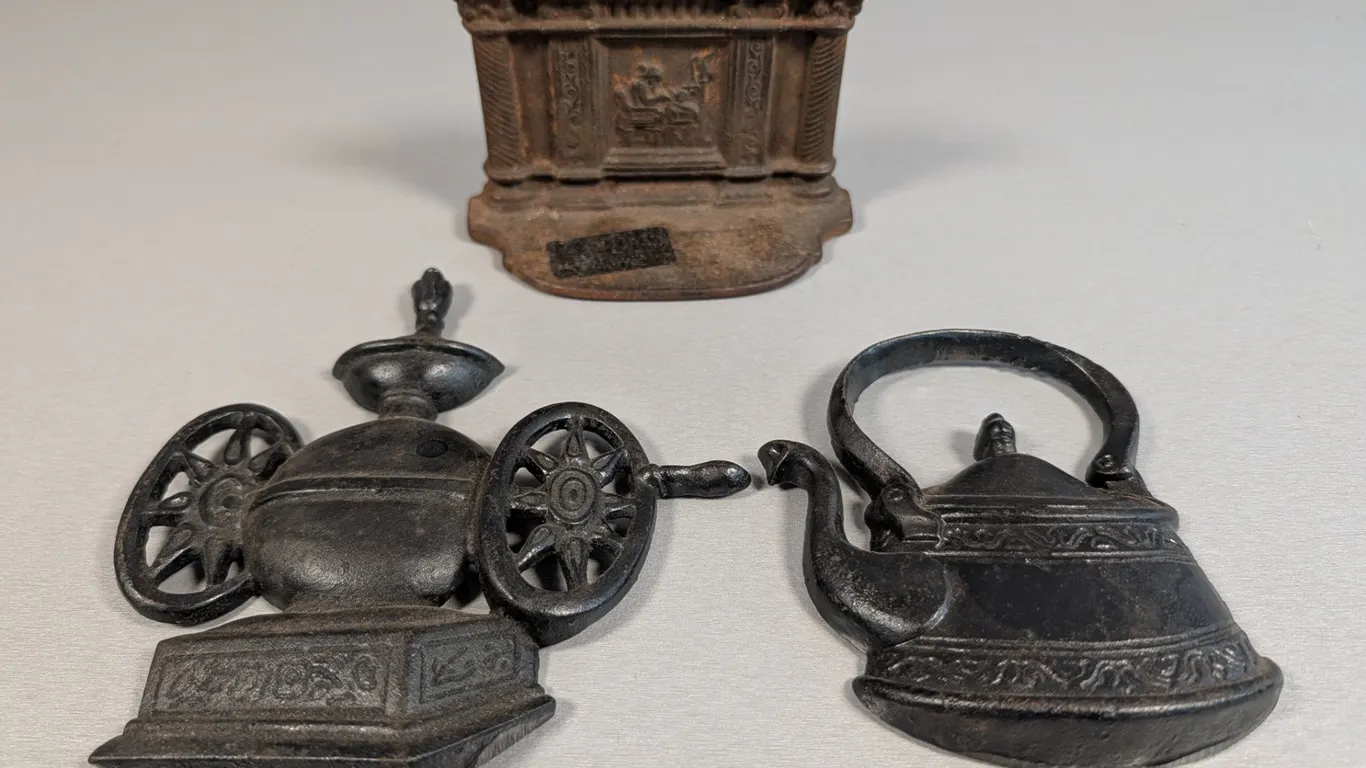 Cast Iron Bookend and Wall Hangings
