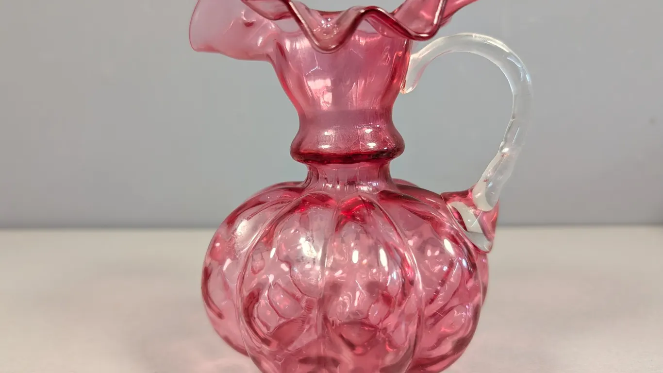Ruby Cranberry Art Glass Pitcher