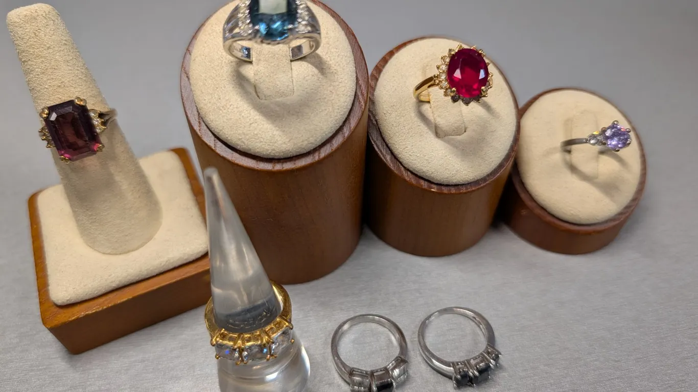 Collection of Seven Assorted Colored Stone Rings