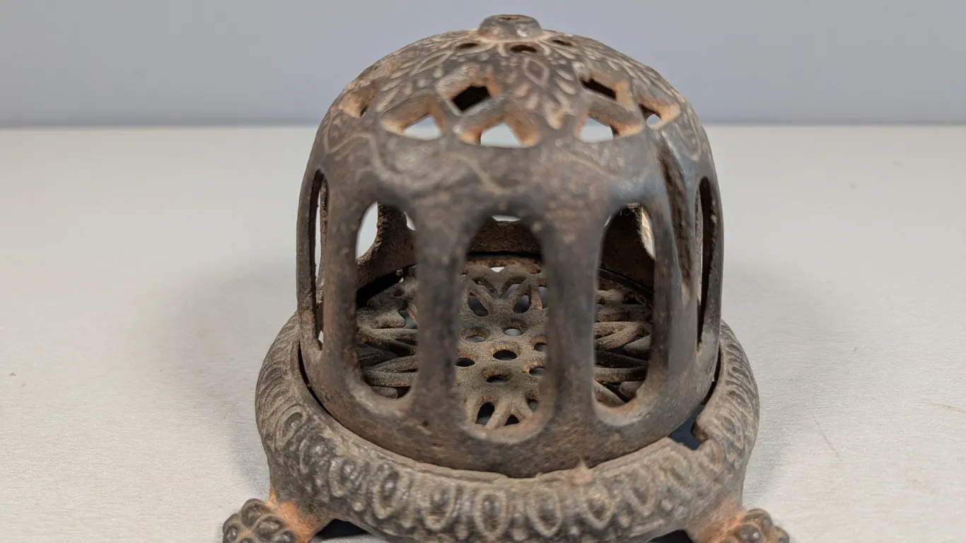 Antique Cast Iron Incense Burner with Paw Feet