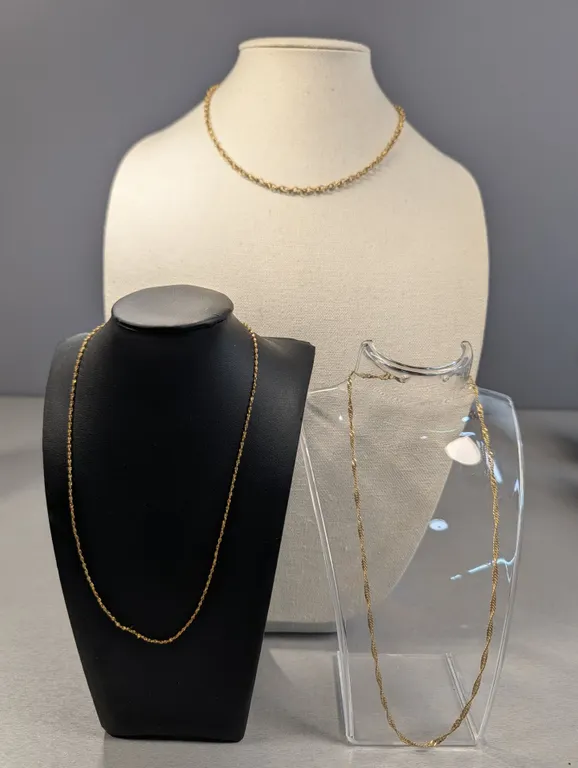 Lot of Three Gold-Tone Chain Necklaces