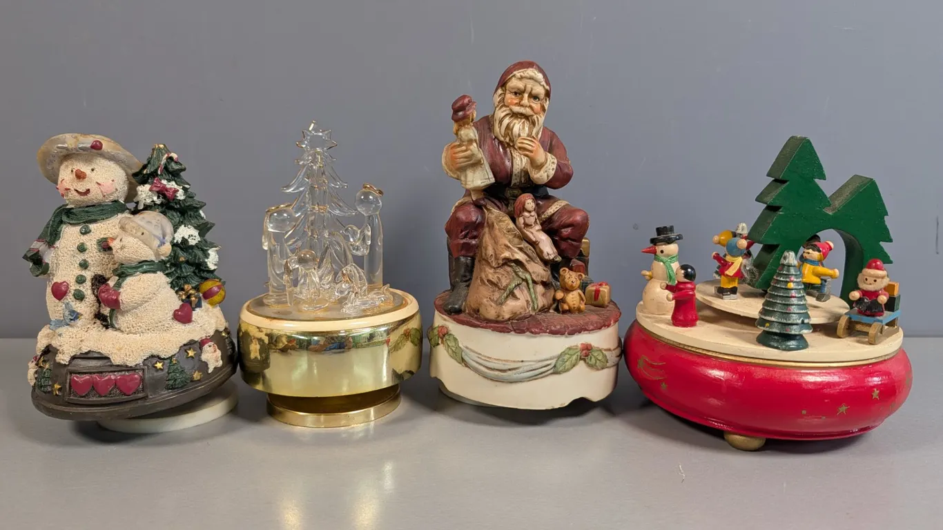 Collection of Four Holiday Themed Music Boxes
