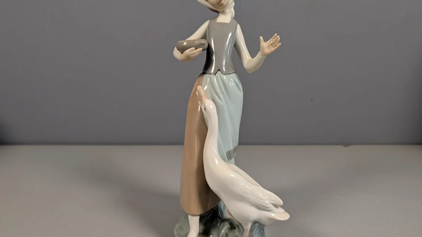 Lladro Girl with Goose Porcelain Figurine