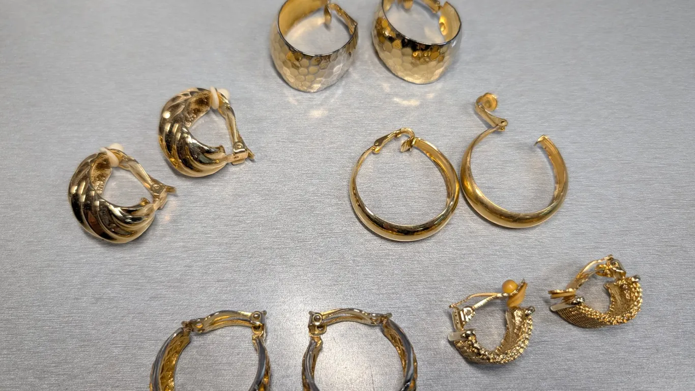 Mixed Lot of Gold-Tone Clip-On Earrings