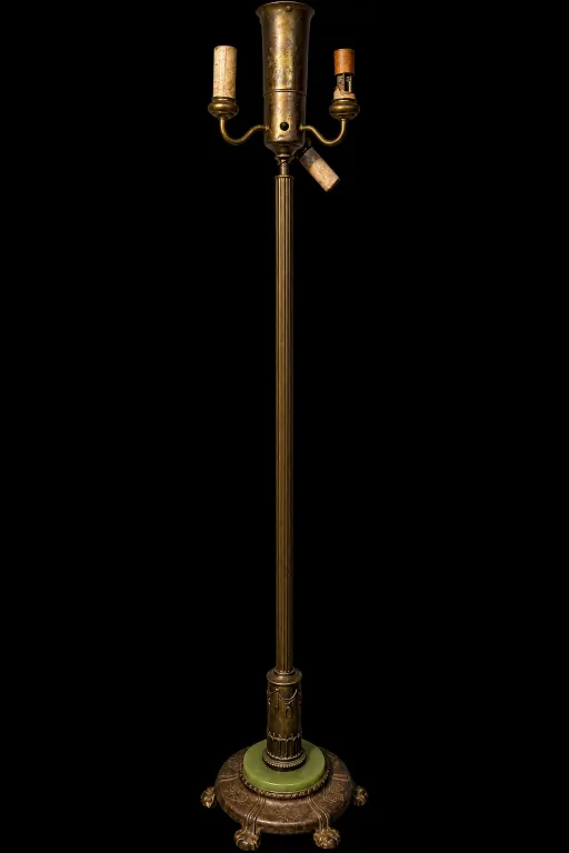 Vintage Brass and Onyx Floor Lamp