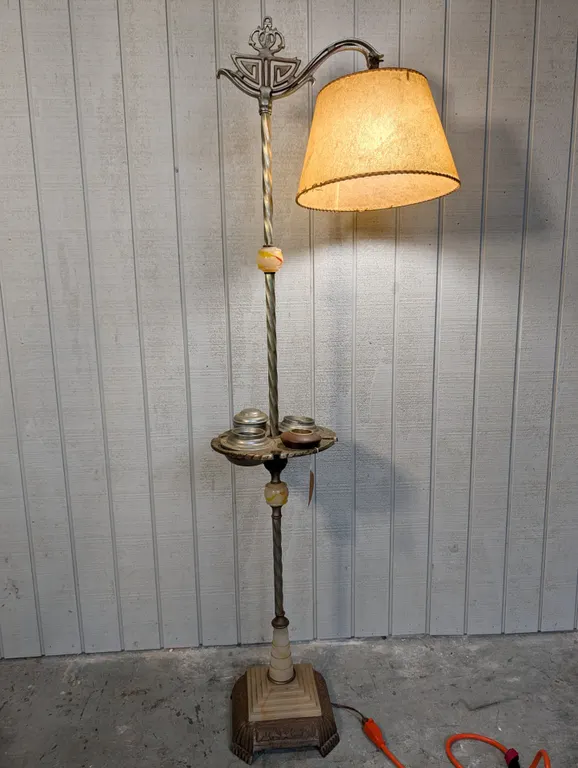 Vintage Art Deco Style Floor Lamp with Ashtray Tray