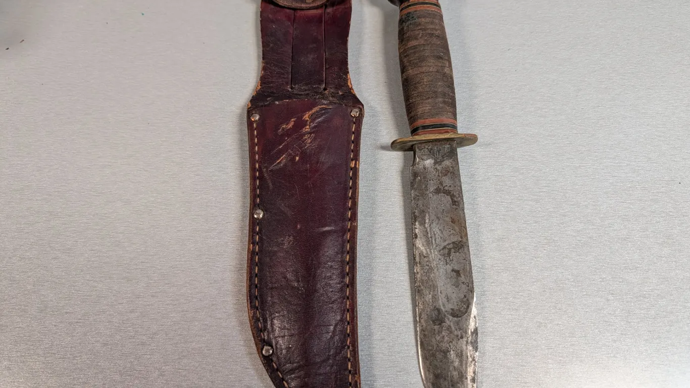 Marbles Gladstone Fixed Blade Knife with Leather Sheath