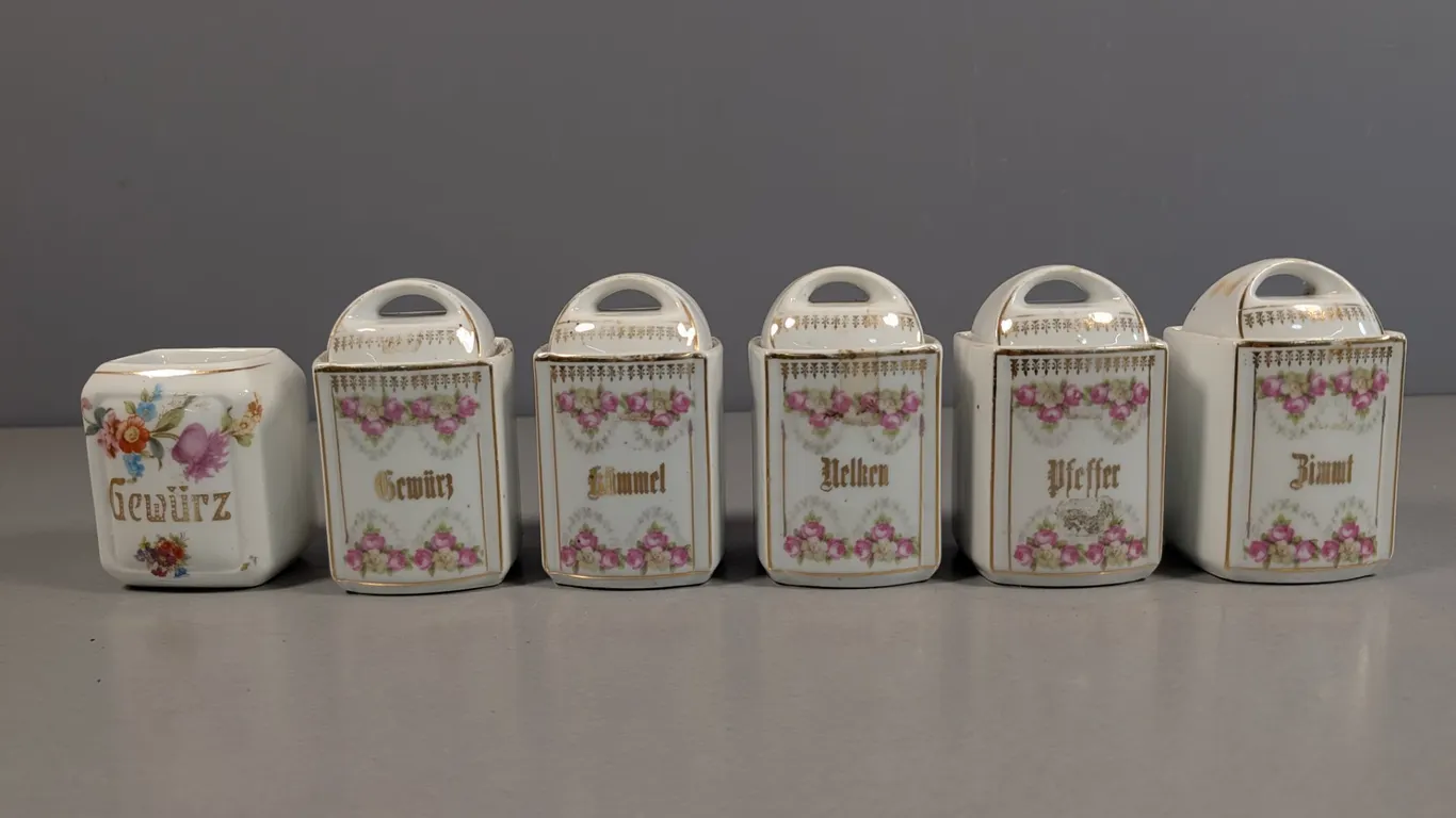 Antique German Porcelain Spice Jars