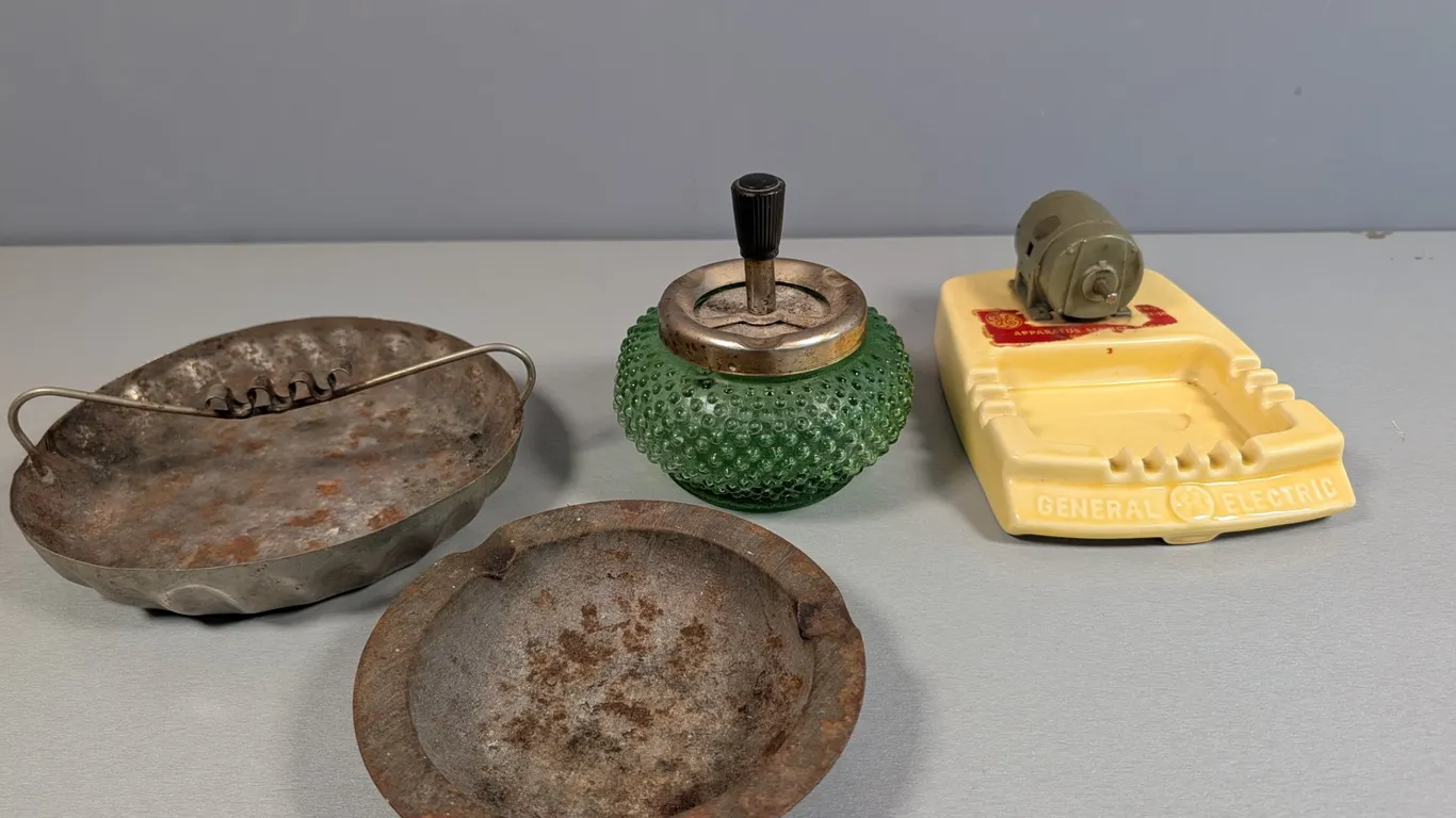 Vintage Ashtray Collection including General Electric Advertising Ashtray
