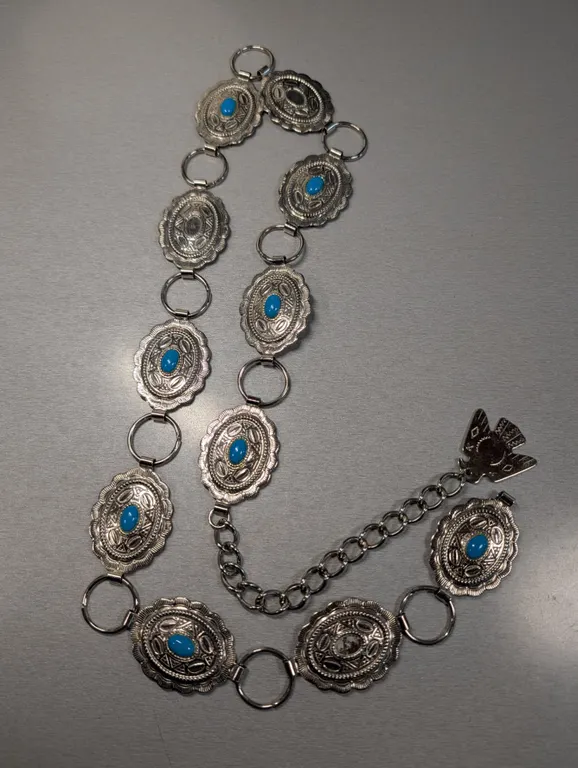Southwestern Style Concho Belt with Faux Turquoise