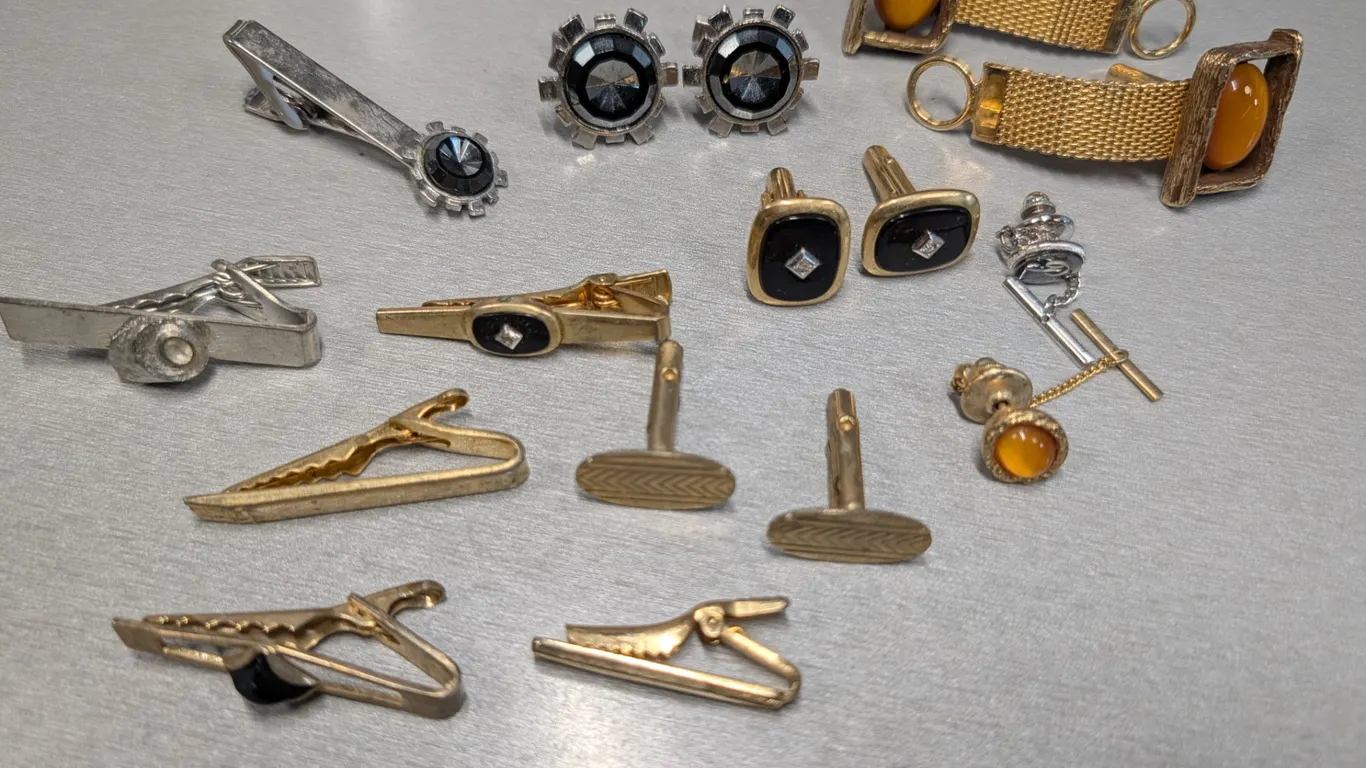 Collection of Men's Tie Clips and Cufflinks