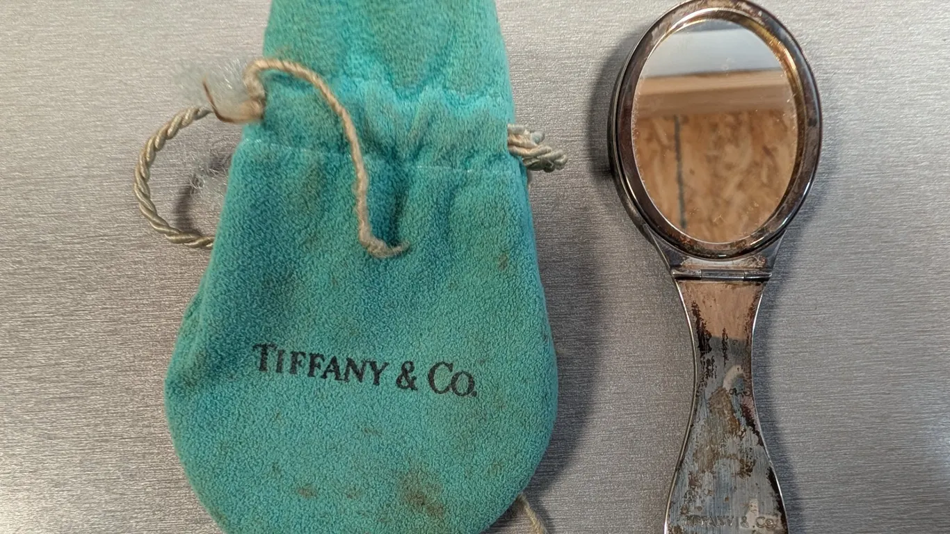 Tiffany & Co. Sterling Silver Hand Mirror with Pouch