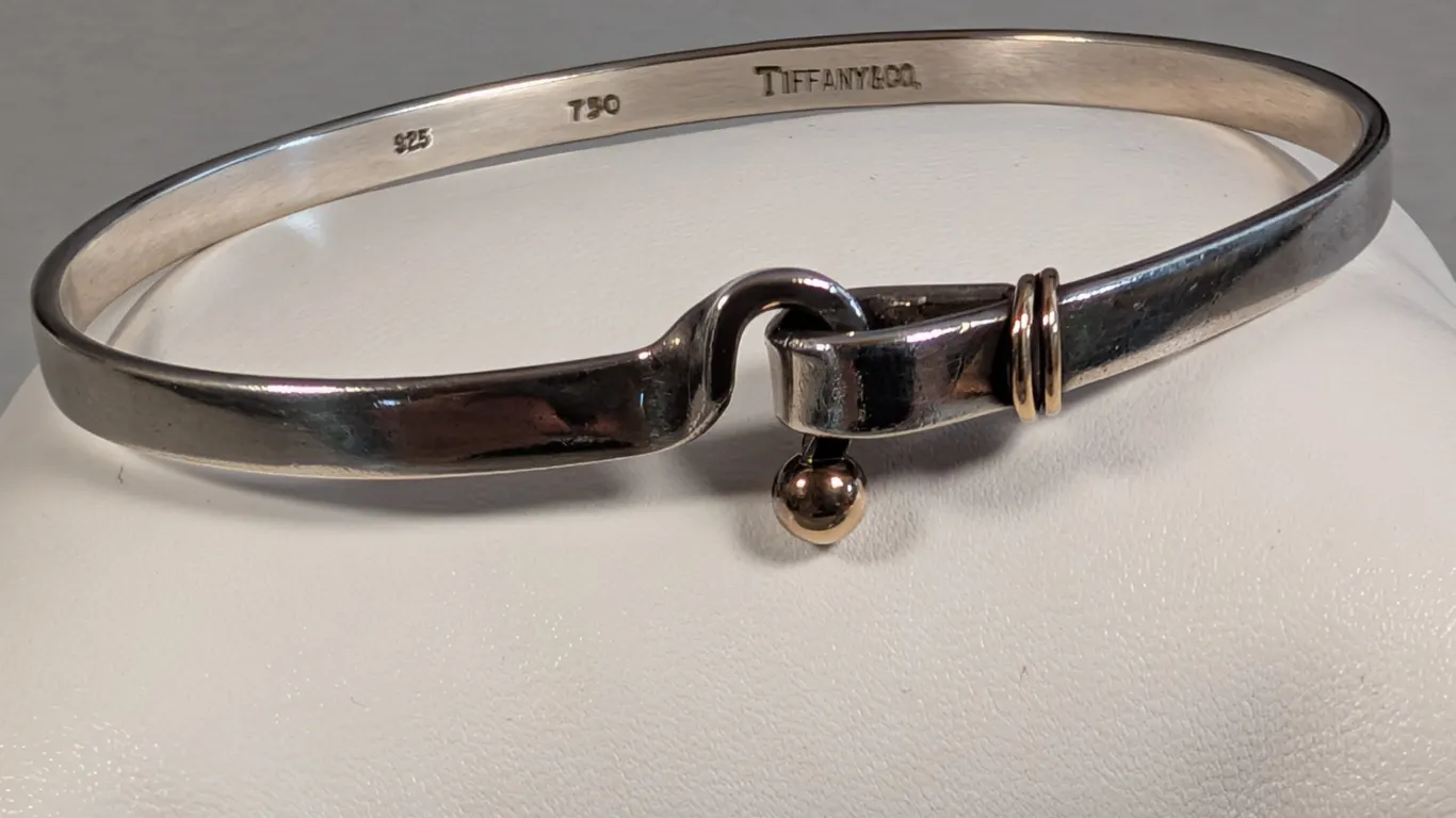 Tiffany & Co. Sterling Silver and 18K Gold Hook Bracelet