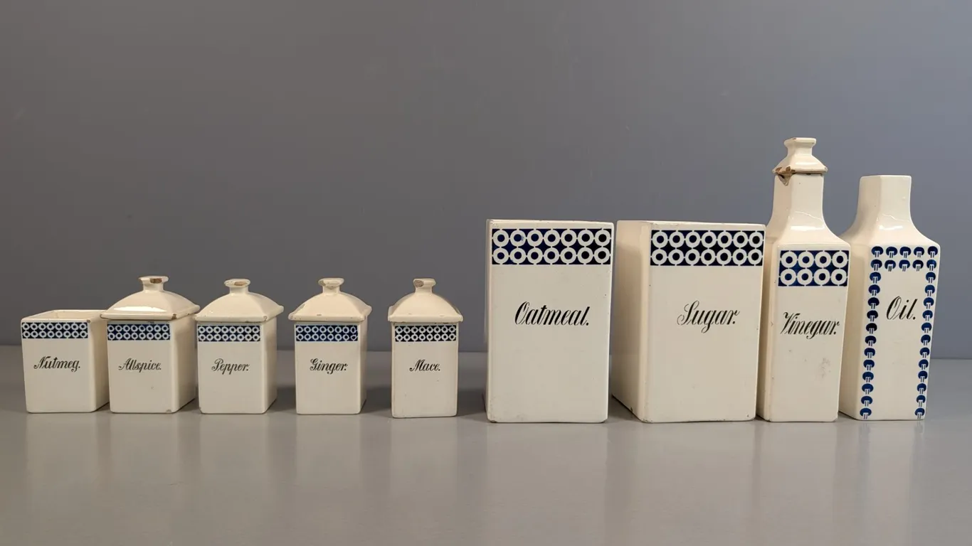 Antique G.M.T. & BRO. Porcelain Canister Set, Made in Germany