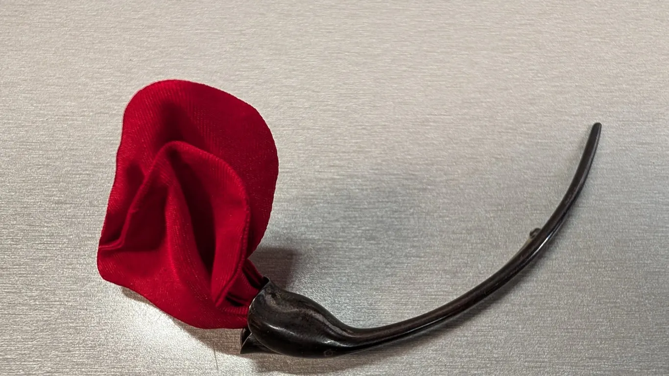 Tiffany & Co. Sterling Silver Red Rose Brooch