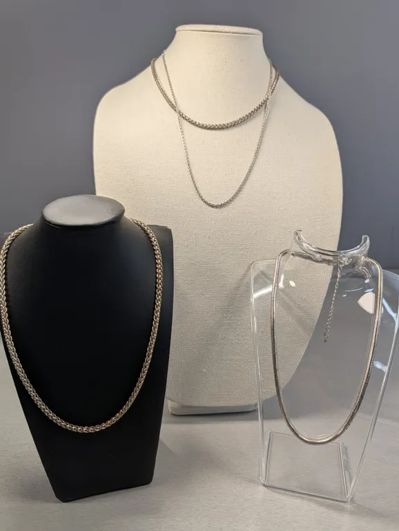Assorted Silver Tone Necklaces
