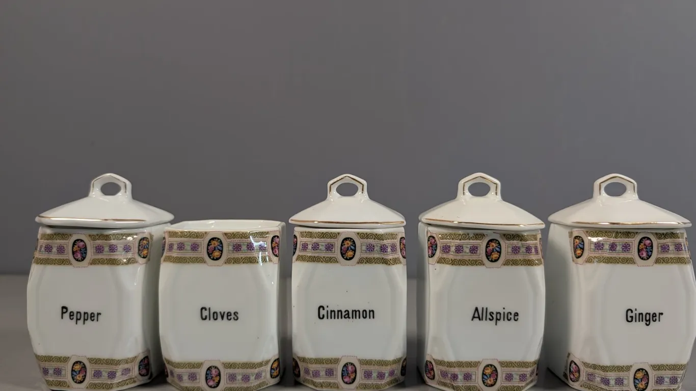 Royal Schwarzburg Germany Porcelain Spice Jars Set