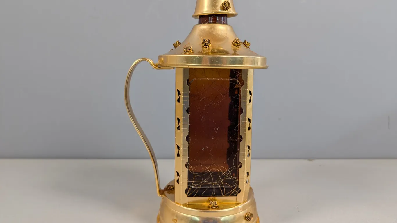 Vintage Gilded Musical Lantern Decanter