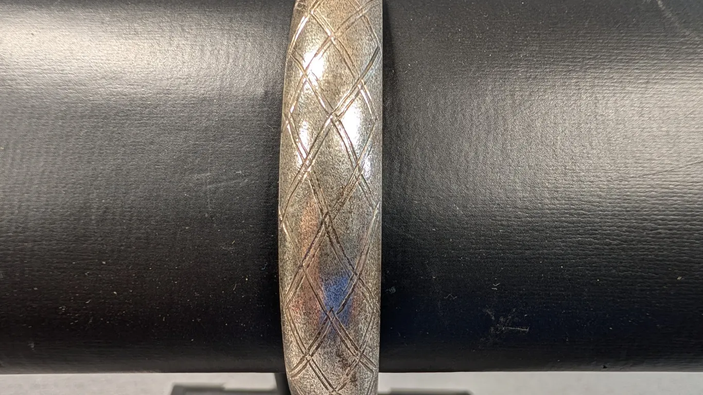 Sterling Silver Quilted Pattern Bangle Bracelet