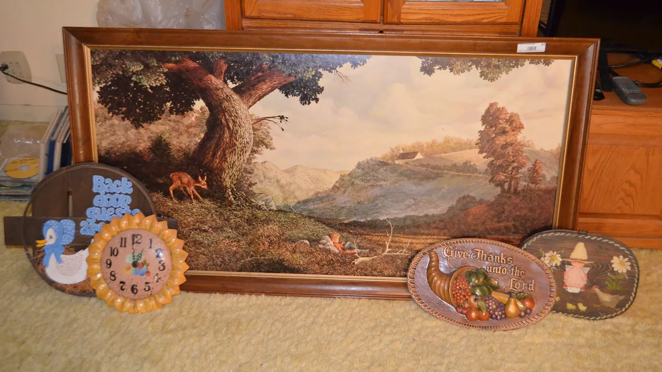 Framed Hanging Picture, Wall Decorations, Sunflower Clock