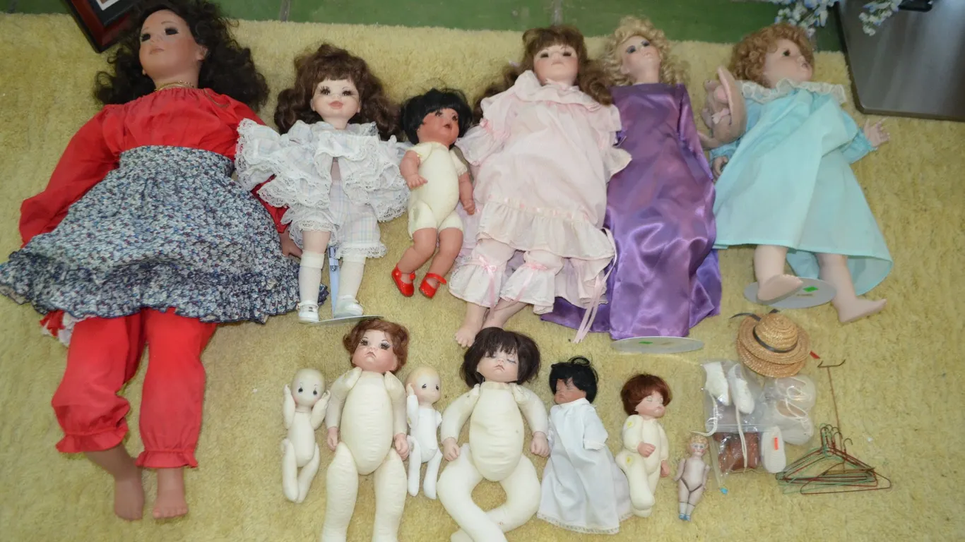 Porcelin Dolls, Doll Hangers, Doll Shoes, Doll Hats