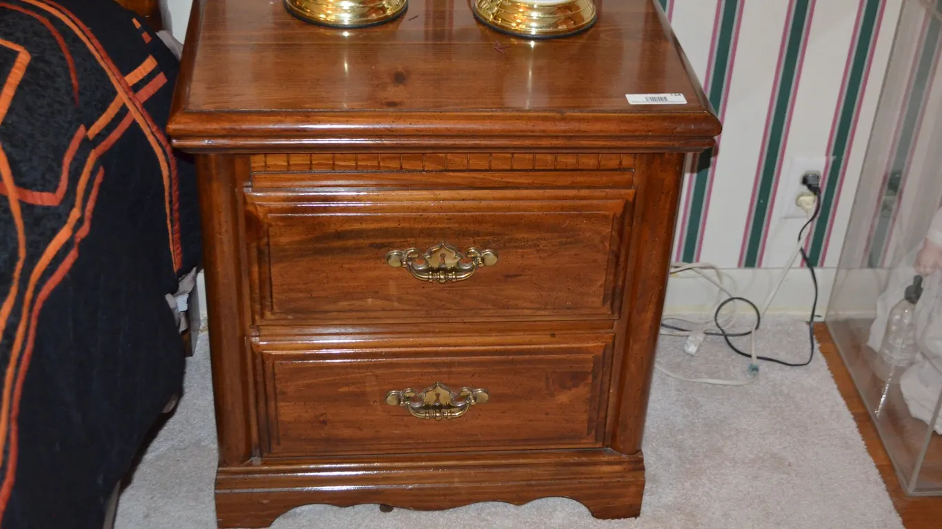 2 Drawer Wooden Night Stand