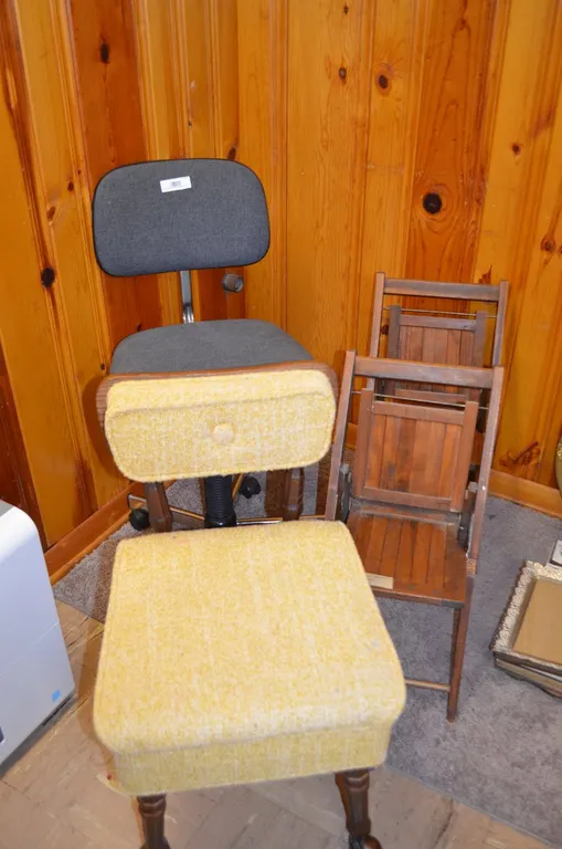2 Small Wooden Foldable Chairs,