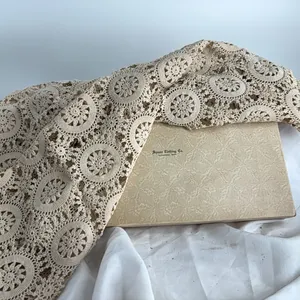 SQUARE CLOTHING CO. HUTCHINSON MINN. CROCHETED TABLE CLOTH 60”x60”