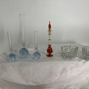 BLOWN GLASS BUD VASES-PURFUM BOTTLE-2 GLASS SPOON REST