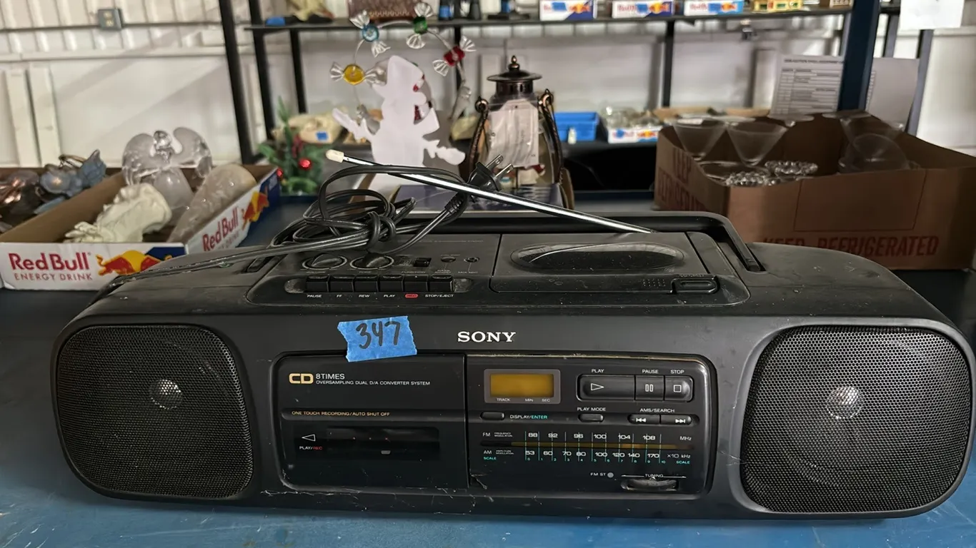SONY RADIO WITH CD AND CASSETTE PLAYER
