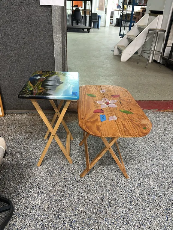 PAINTED TV TRAY-SMALL PAINTED FOLDING TABLE