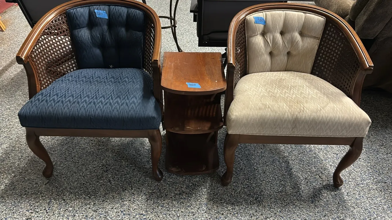 2 CHAIRS AND A SIDE TABLE