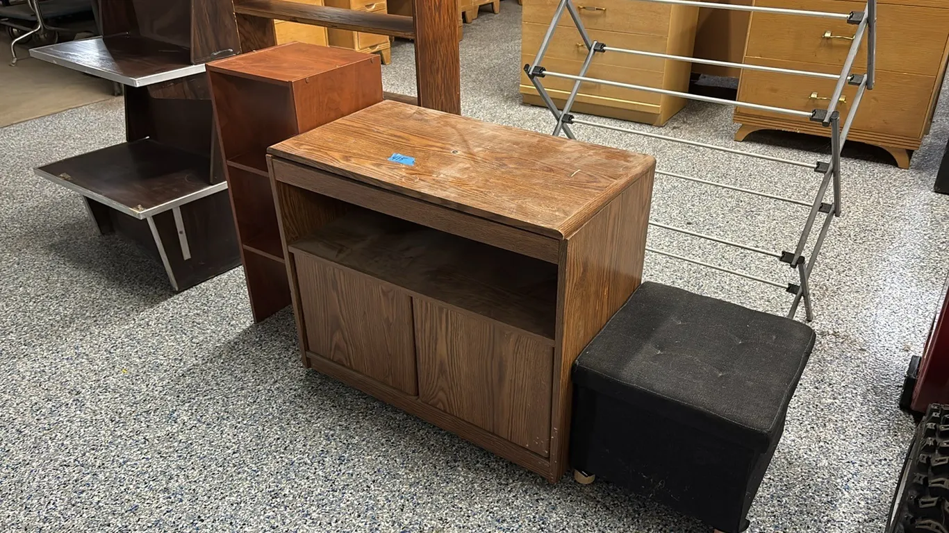 TV STAND-SMALL SHELF-SMALL FOOT STOOL WITH STORAGE