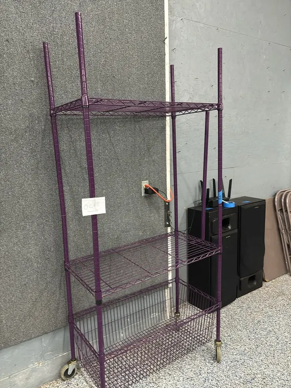 PURPLE PANTRY RACK WITH WHEELS