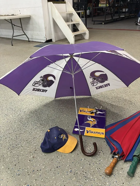 VIKINGS HAT GIFT BAG AND UMBRELLA-2 UMBRELLAS AND WALKING STICK