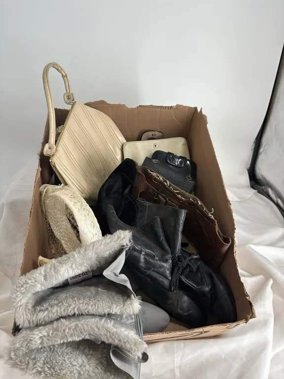 VINTAGE BOOTS PURSES AND HATS