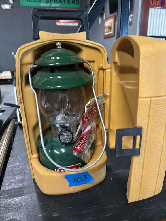 COLMAN LATERN AND PLASTIC CASE (NEVER USED)