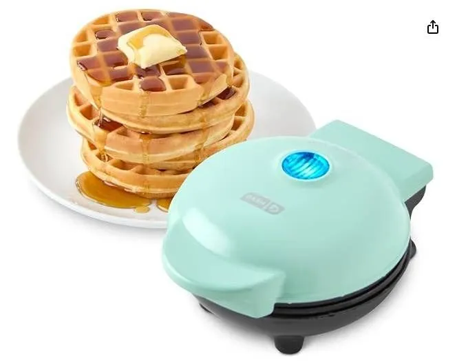 Dash Mini Maker Waffle Iron, 4-Inch, 350W