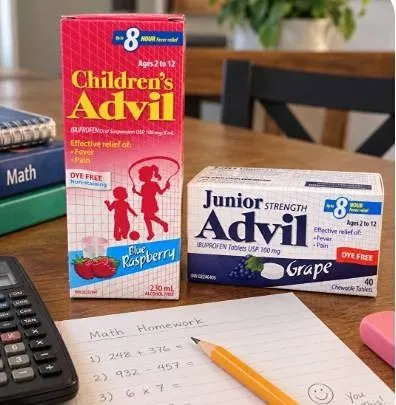 Children's Advil Blue Raspberry and Junior Advil Grape Set