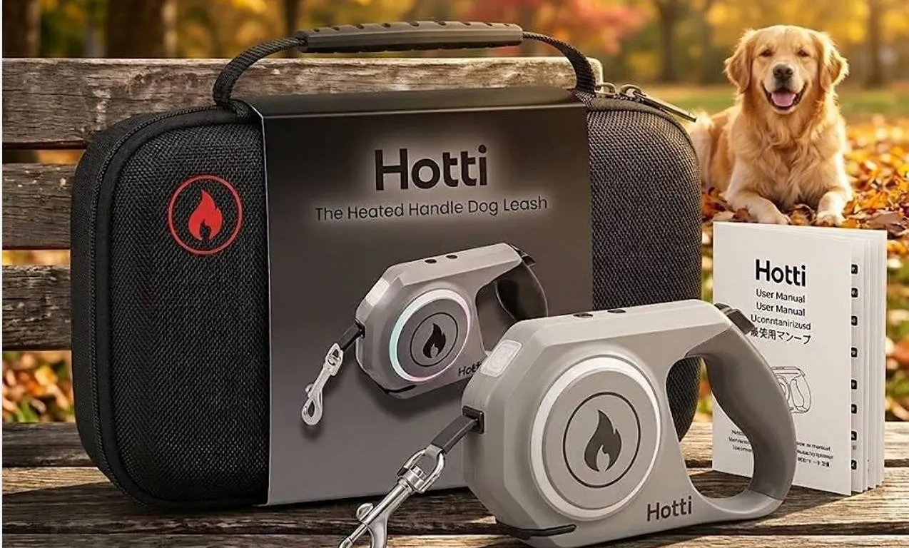 Hotti Heated Handle Dog Leash with Case