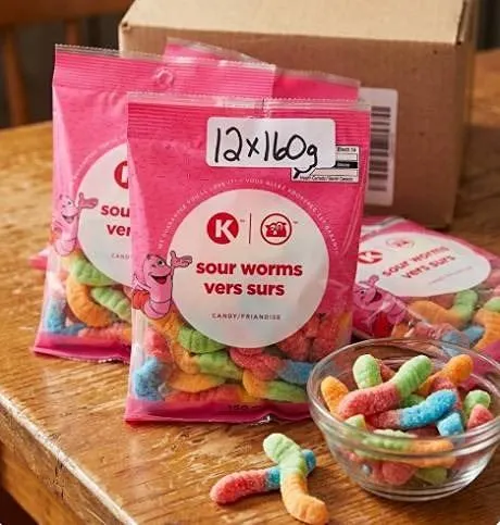 K Sour Worms Candy 12X160g