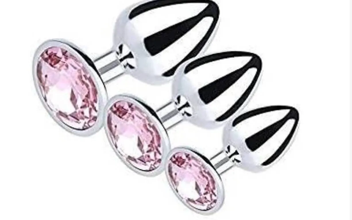 3pcs Stainless Steel Jeweled Massager Set **Color May Vary**