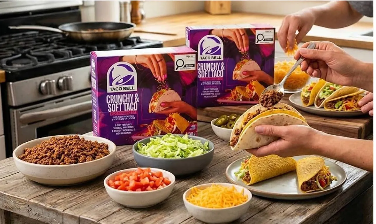 Taco Bell Crunchy & Soft Taco Kit 370g 2 Boxes