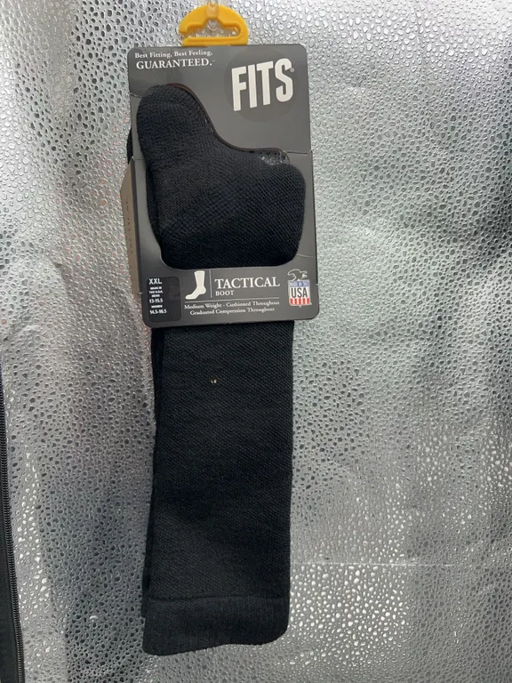 FITS Tactical Boot Socks XXL Black Made in USA