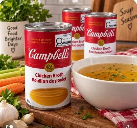 Campbell's Chicken Broth Soup Cans, 12 Pack