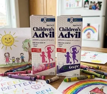 Children's Advil Oral Suspension 2-Pack Bubble Gum and Grape 230ml Each