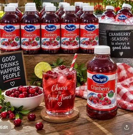 Ocean Spray Cranberry Juice 12 x 950ml Bottles