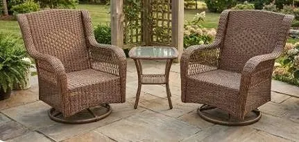 Melbourne Bistro Set 3-Piece Outdoor Chairs Table No Cushions