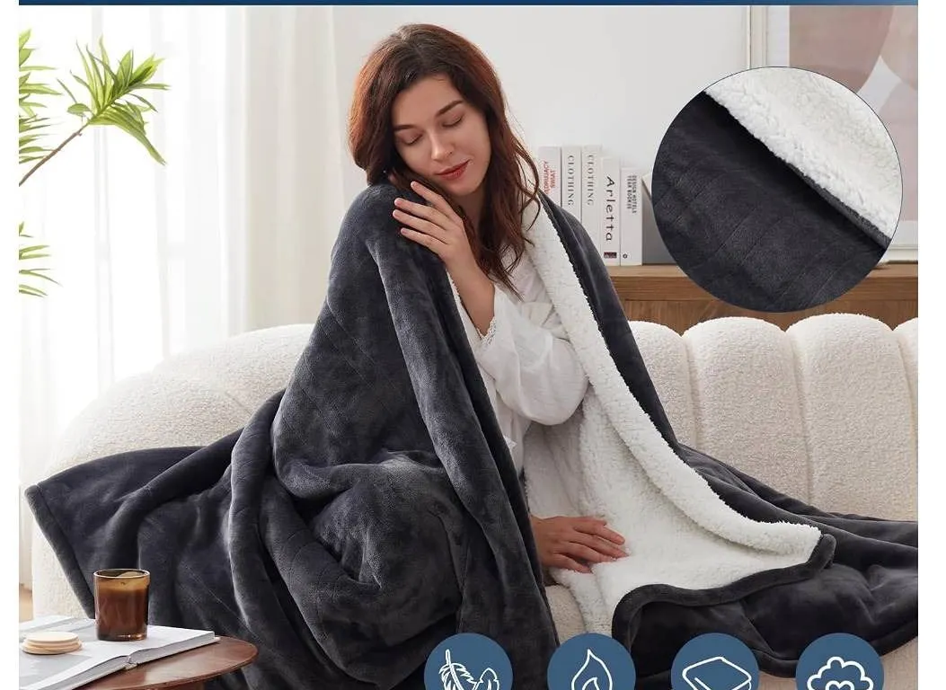 Westinghouse 84x90in Warming Blanket Flannel Electric Grey